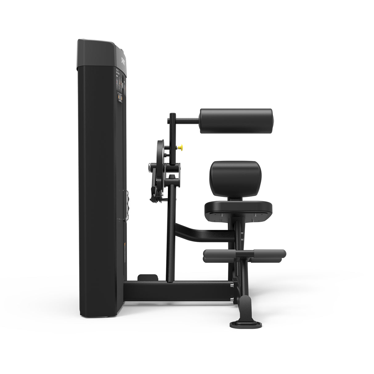 Spirit Fitness CSD-ACBE - Dual Function Ab Crunch Back Extension machine with Integrated Rep Counter and Timer, 190 lb. Weight Stack, 5 lb. Weight Stack Increments, 12-Guage Steel Construction, and Black Powder Coat Finish
