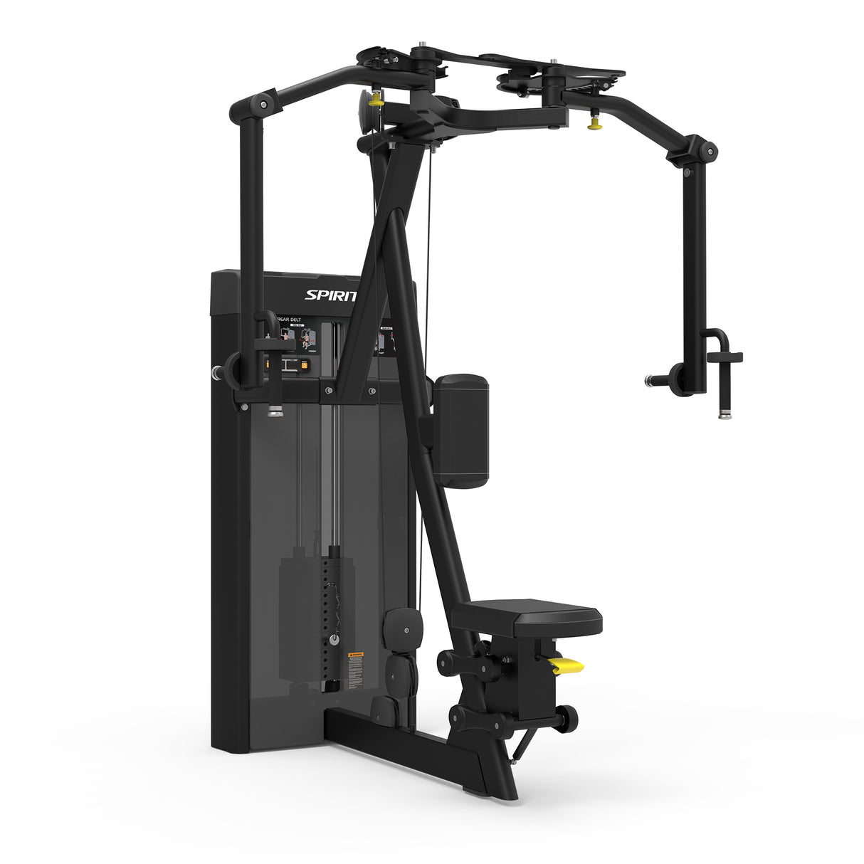 Spirit Fitness CSD-PFRD - Dual Function Pec Fly Rear Delt machine with Integrated Rep Counter and Timer, 200 lb. Weight Stack, 5 lb. Weight Stack Increments, 12-Guage Steel Construction, and Adjustable Seat Height