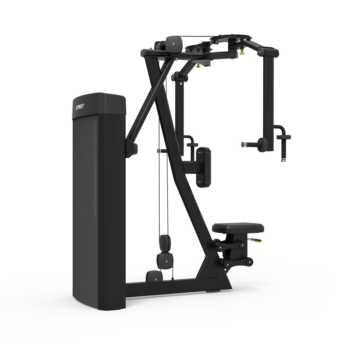 Spirit Fitness CSD-PFRD - Dual Function Pec Fly Rear Delt machine with Integrated Rep Counter and Timer, 200 lb. Weight Stack, 5 lb. Weight Stack Increments, 12-Guage Steel Construction, and Adjustable Seat Height