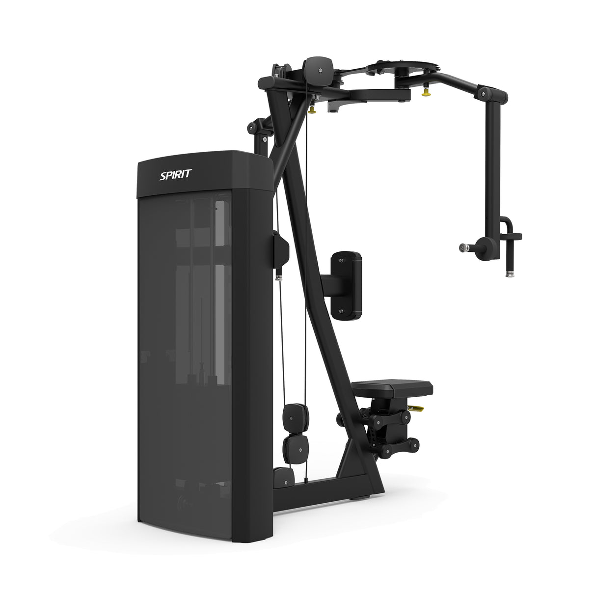Spirit Fitness CSD-PFRD - Dual Function Pec Fly Rear Delt machine with Integrated Rep Counter and Timer, 200 lb. Weight Stack, 5 lb. Weight Stack Increments, 12-Guage Steel Construction, and Adjustable Seat Height