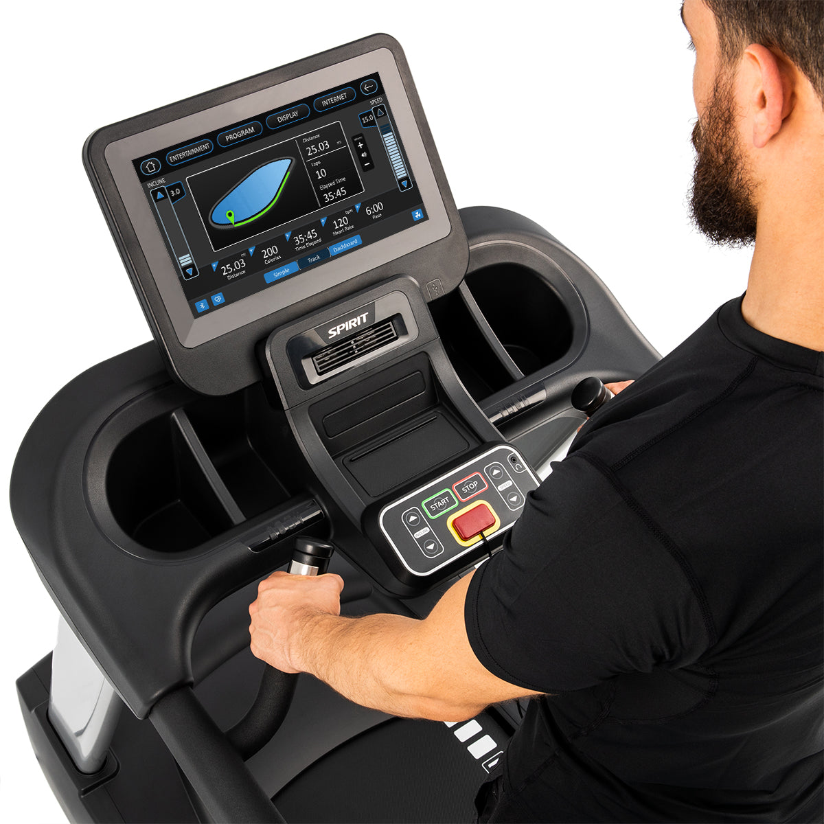 Spirit Fitness CT800ENT light commercial treadmill with touchscreen display