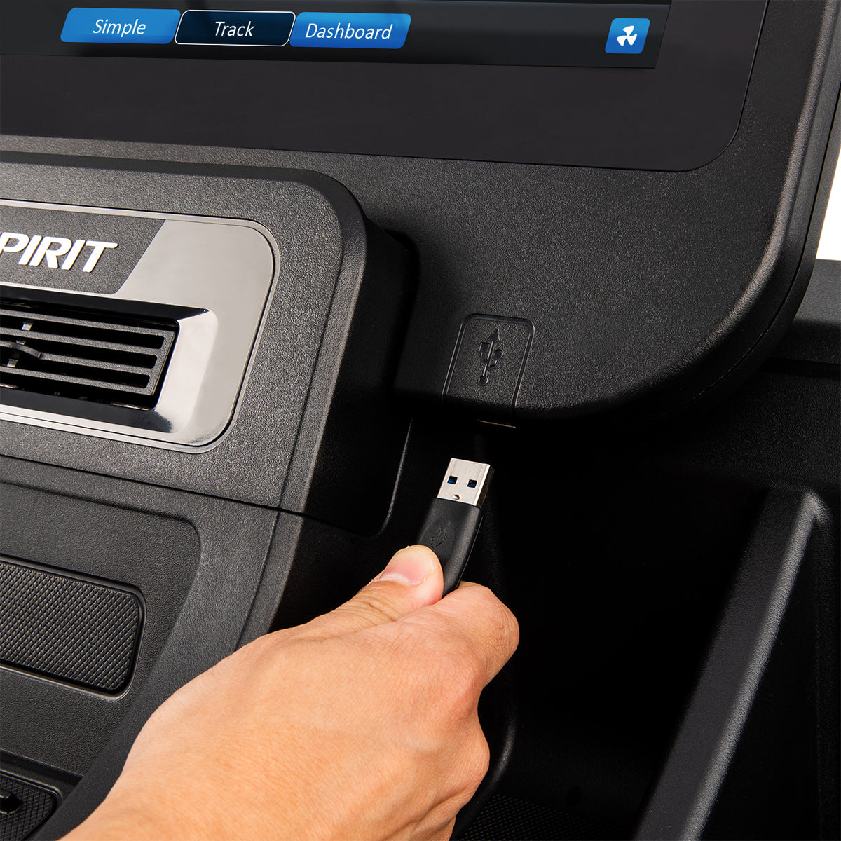 Spirit Fitness CT800ENT light commercial treadmill with touchscreen display