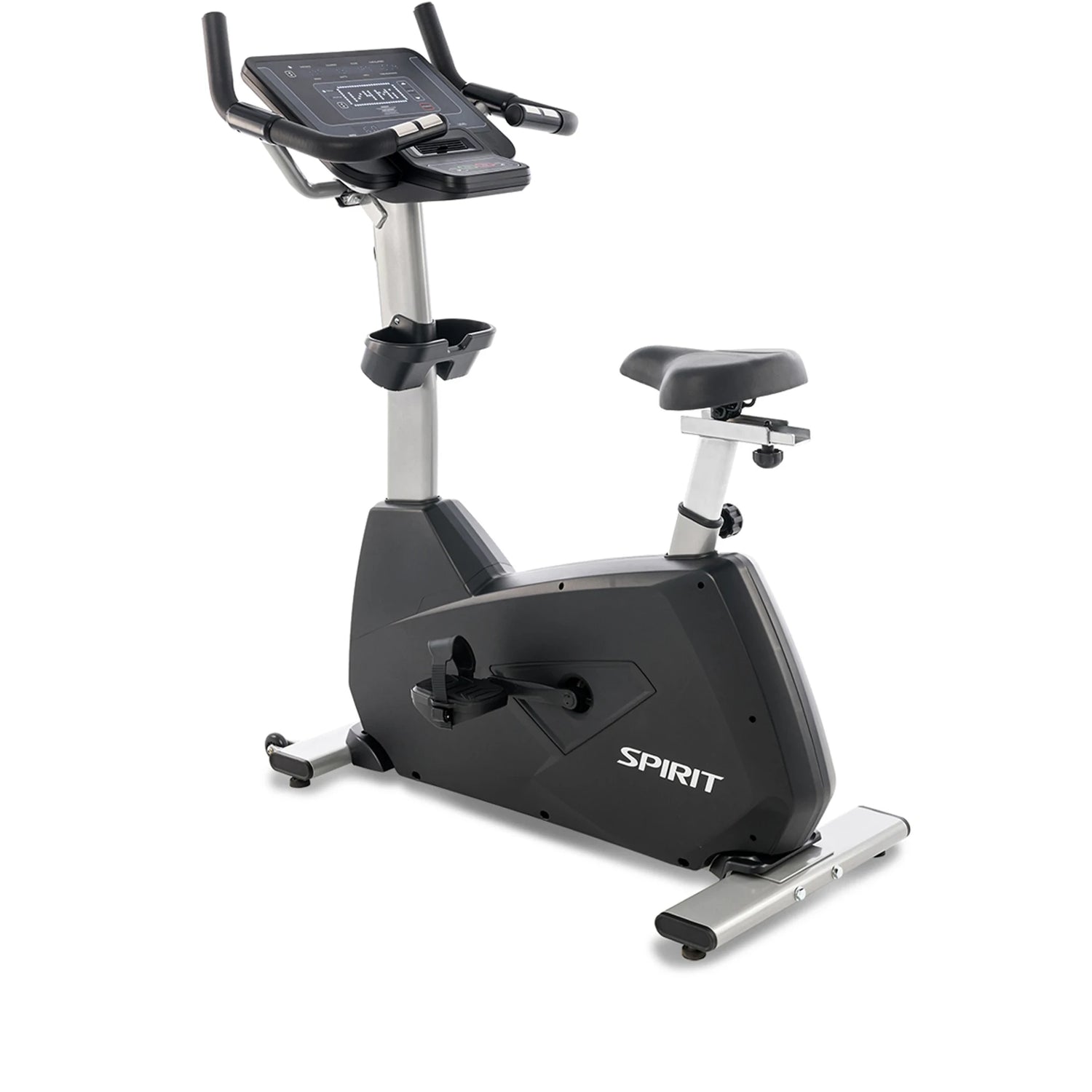 Spirit Fitness CU800 light commercial upright bike with LED display screen