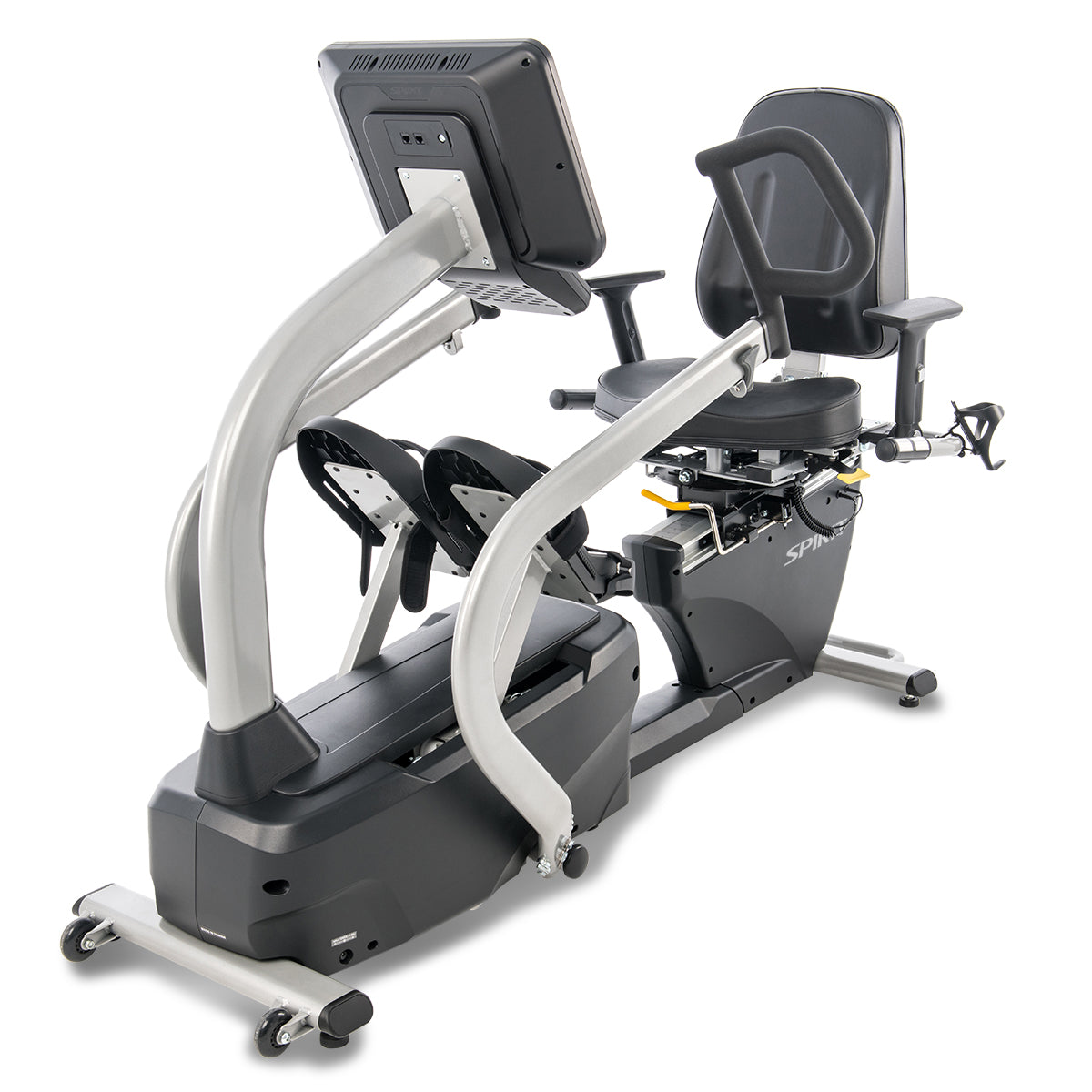 Spirit Fitness CRS800S light commercial recumbent seated stepper with adjustable seat and handles and armrests