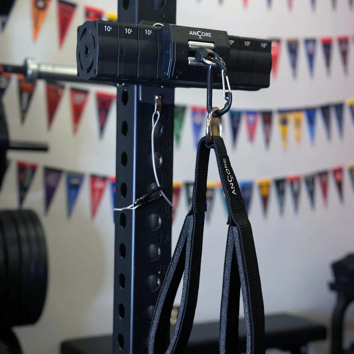 ANCORE adjustable portable cable column multi strap attachment