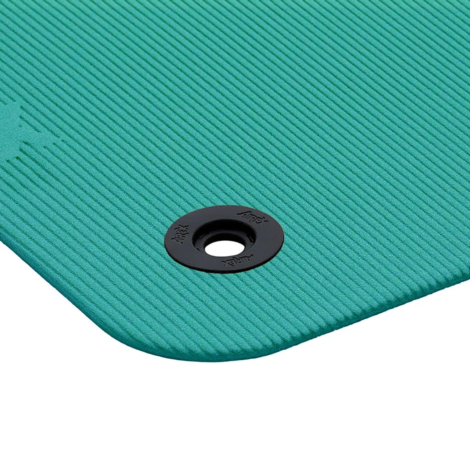 Affordable commercial grade exercise mat with eyelets for hanging