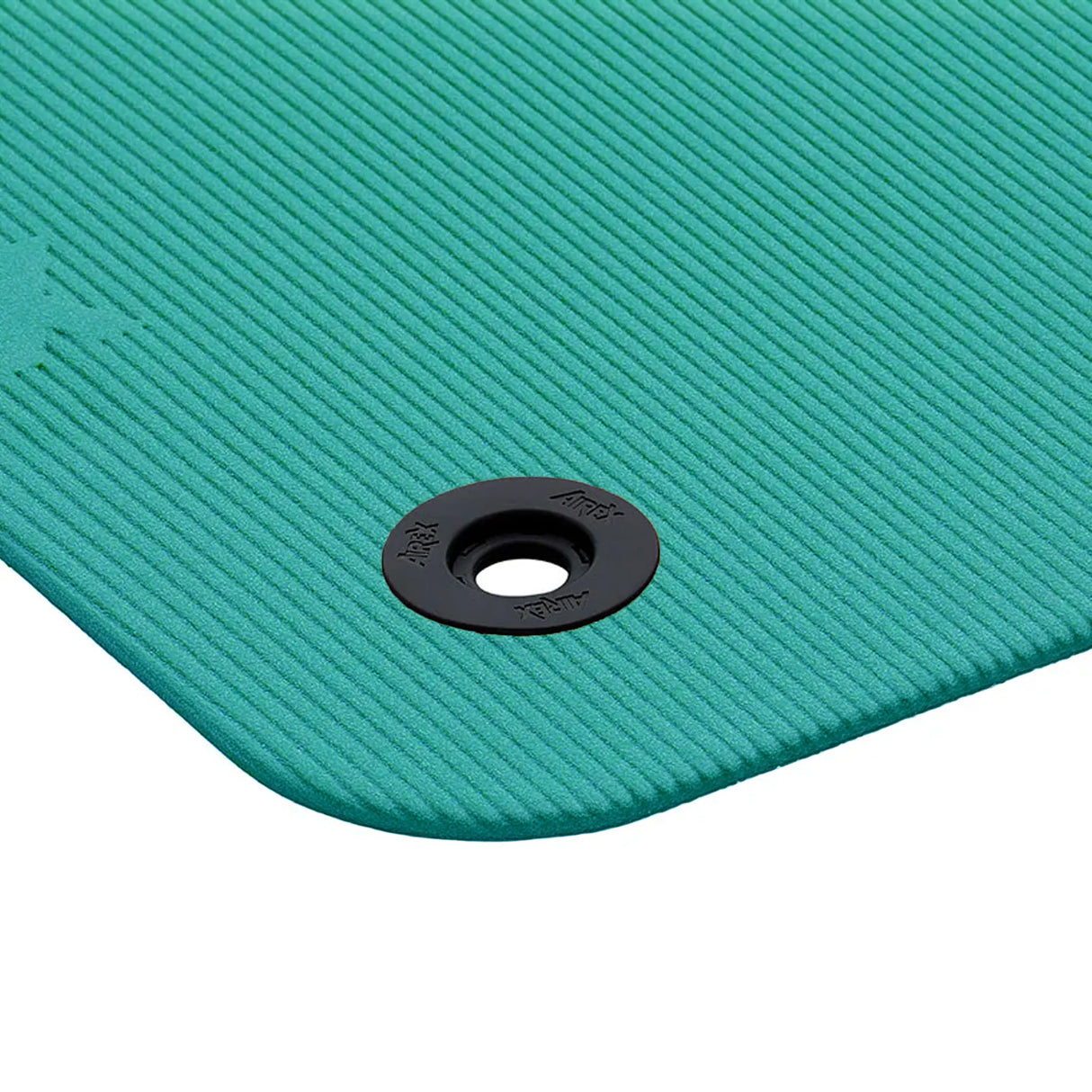 Affordable commercial grade exercise mat with eyelets for hanging
