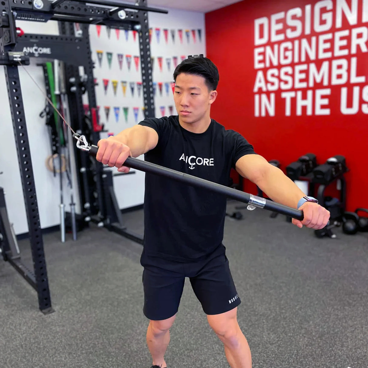 ANCORE adjustable portable cable column straight bar attachment