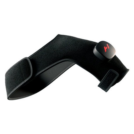 Pad which wraps around your shoulder to provide heat and vibration therapy to increase circulation and decrease pain