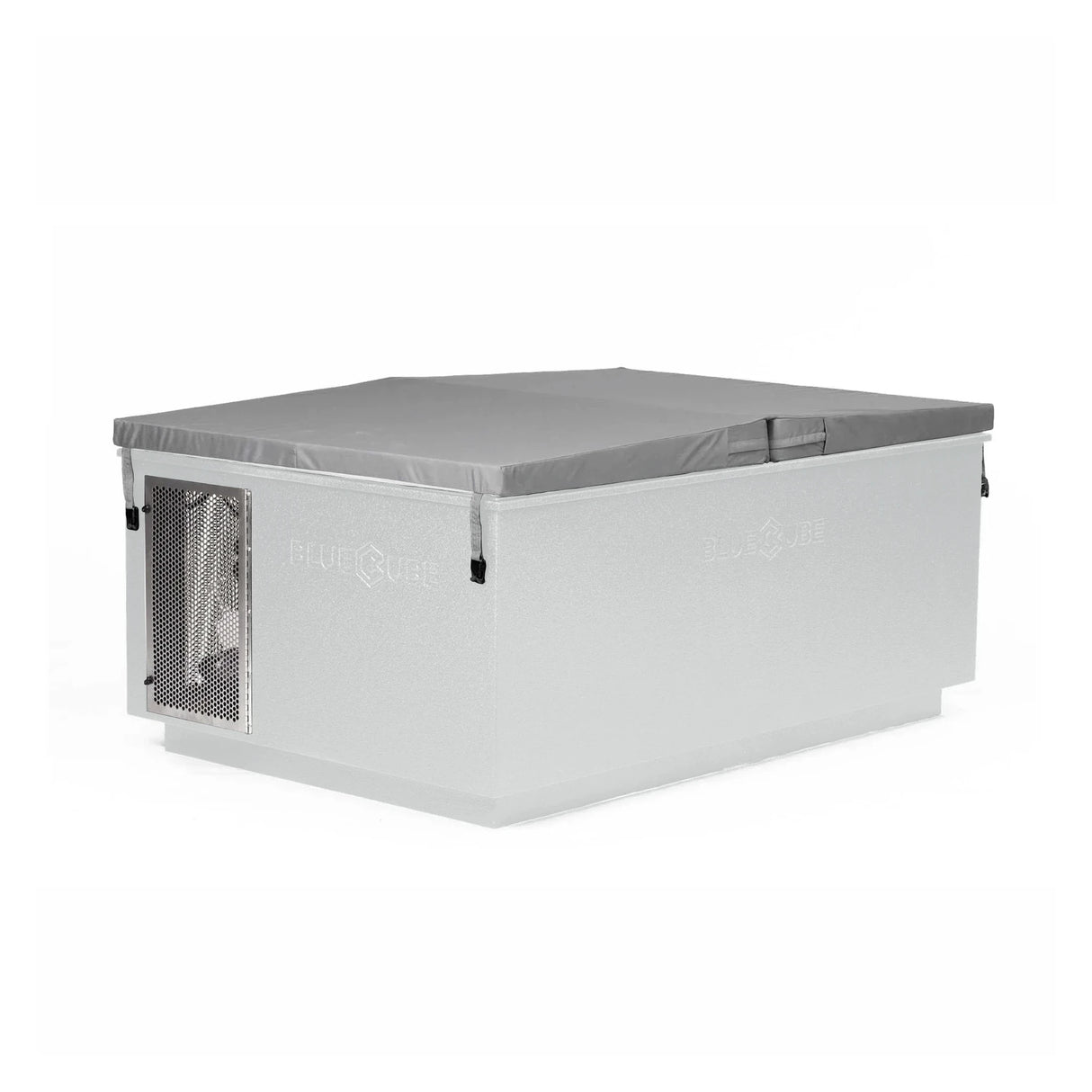 White BlueCube CoreChill 3 Elite Cold Plunge Tub with line-x coating which is commercial grade and handmade in America