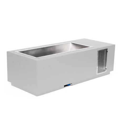 White BlueCube CoreChill 1 Mini Cold Plunge Tub with line-x coating which is commercial grade and handmade in America