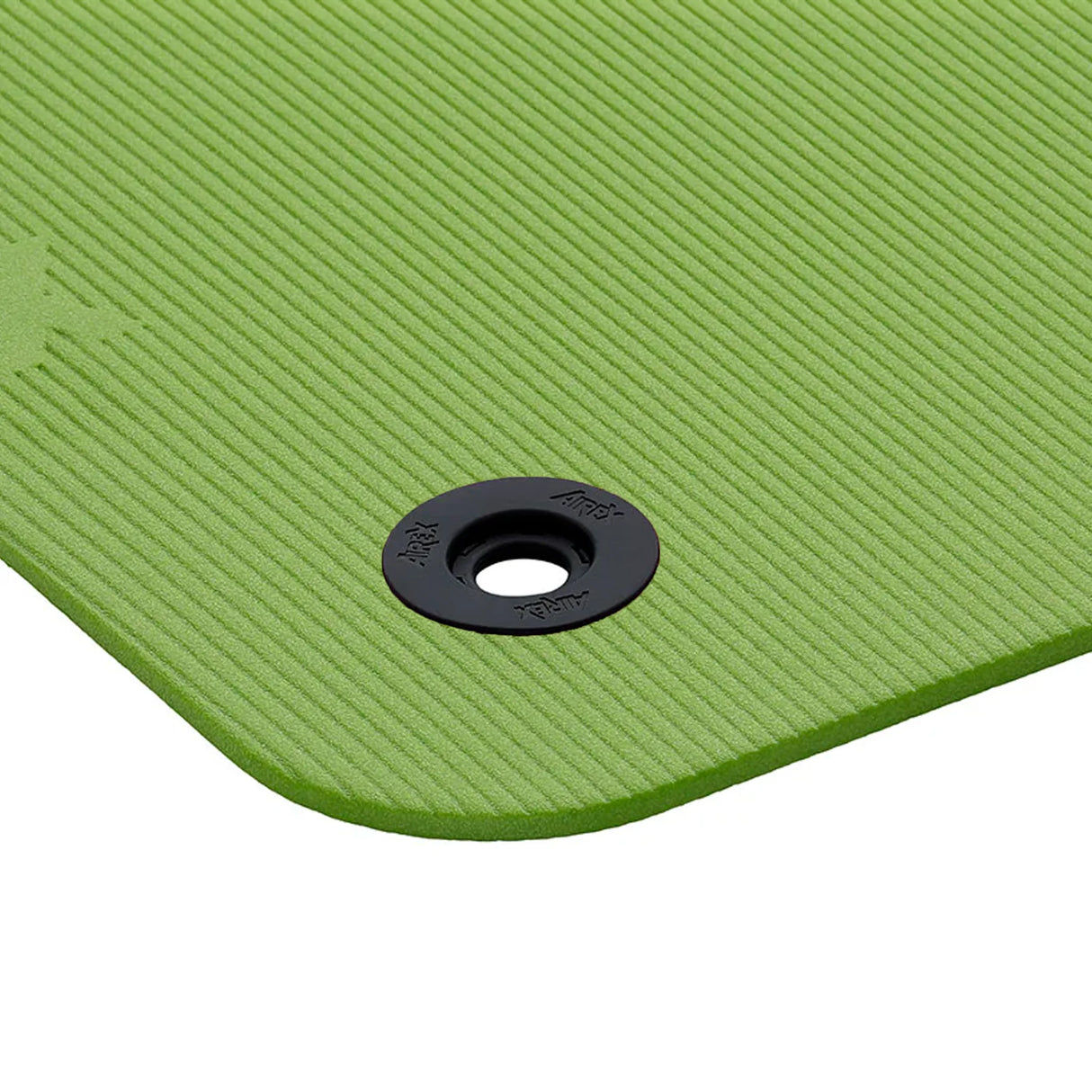 Affordable commercial grade exercise mat with eyelets for hanging