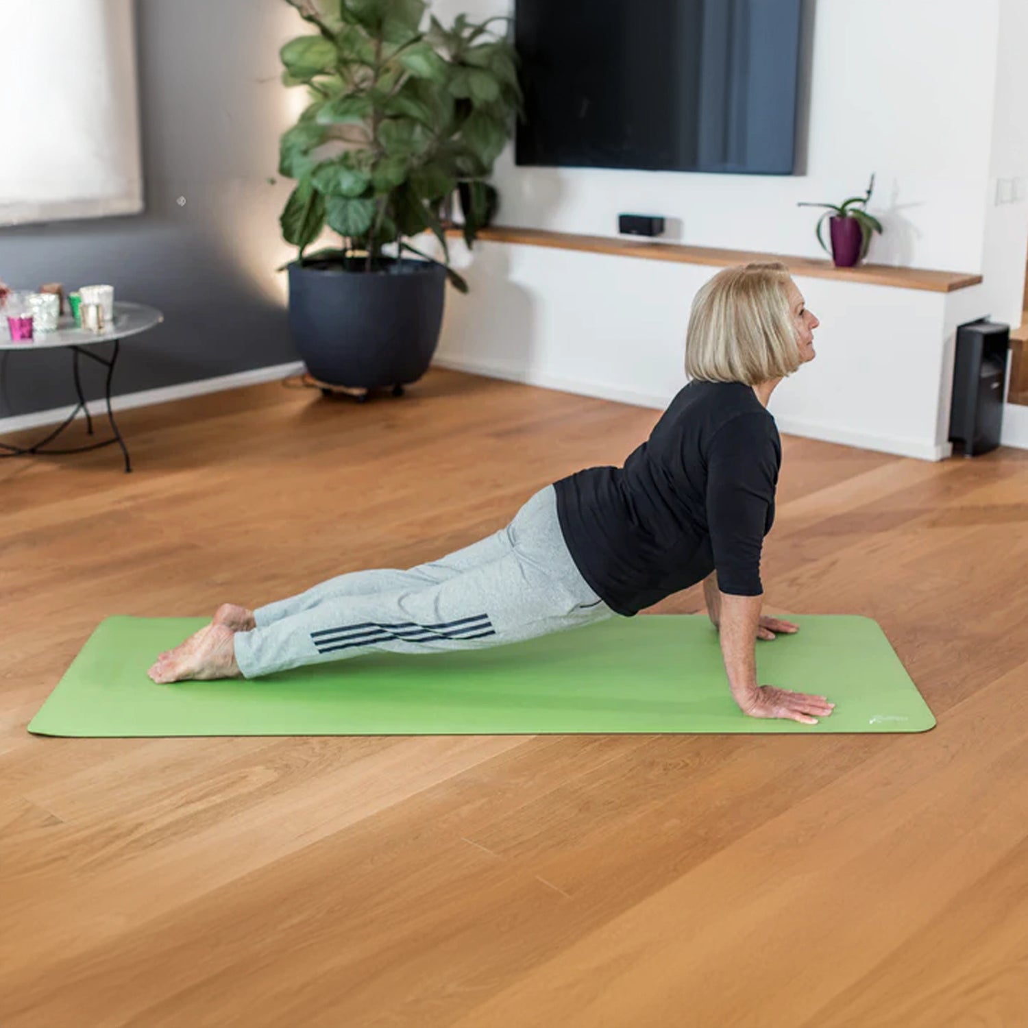 Lime green commercial yoga mat