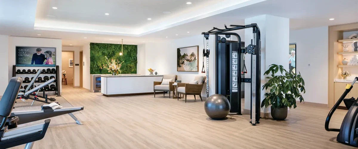 High end senior living home gym facility
