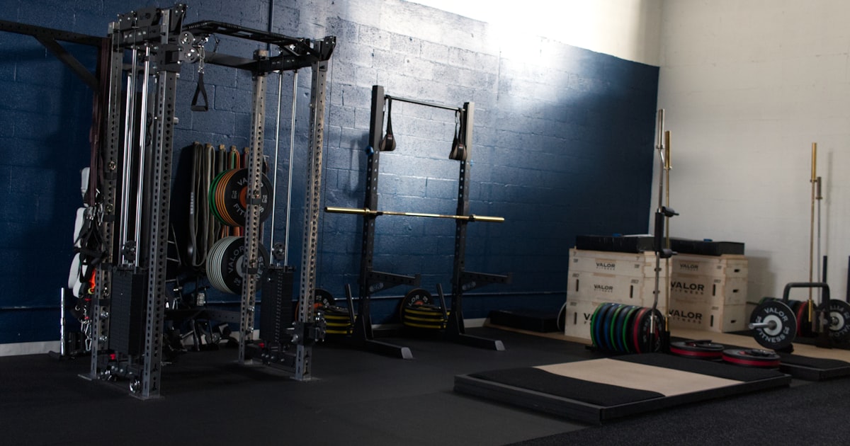 Gym equipment with weights and machines