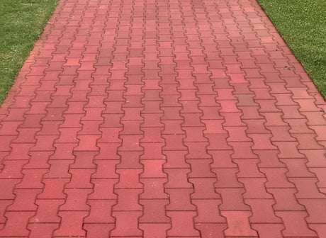Rich red rubber paved floor