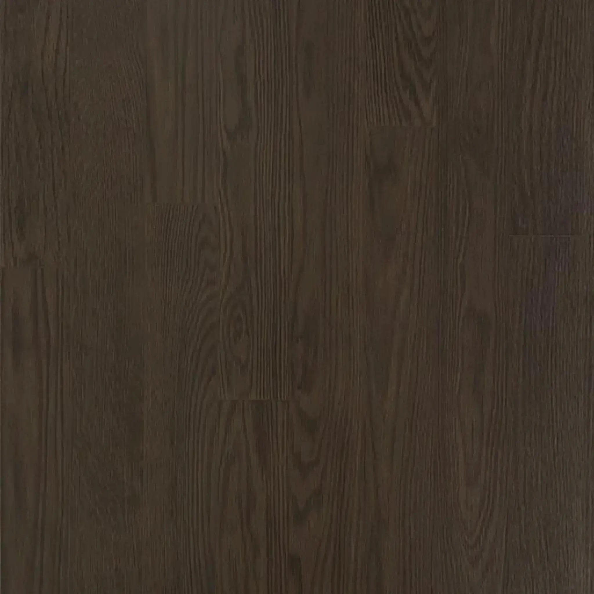 ECORE Athletic’s Baller Motivate Laminate Roll - 7mm Class 1 Flooring features a dark brown wood look with visible natural grain, smooth polished finish, and subtle texture and color variations for an elegant appearance.