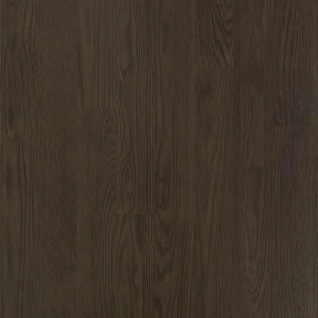 ECORE Athletic’s Baller Motivate Laminate Roll - 7mm Class 1 Flooring features a dark brown wood look with visible natural grain, smooth polished finish, and subtle texture and color variations for an elegant appearance.