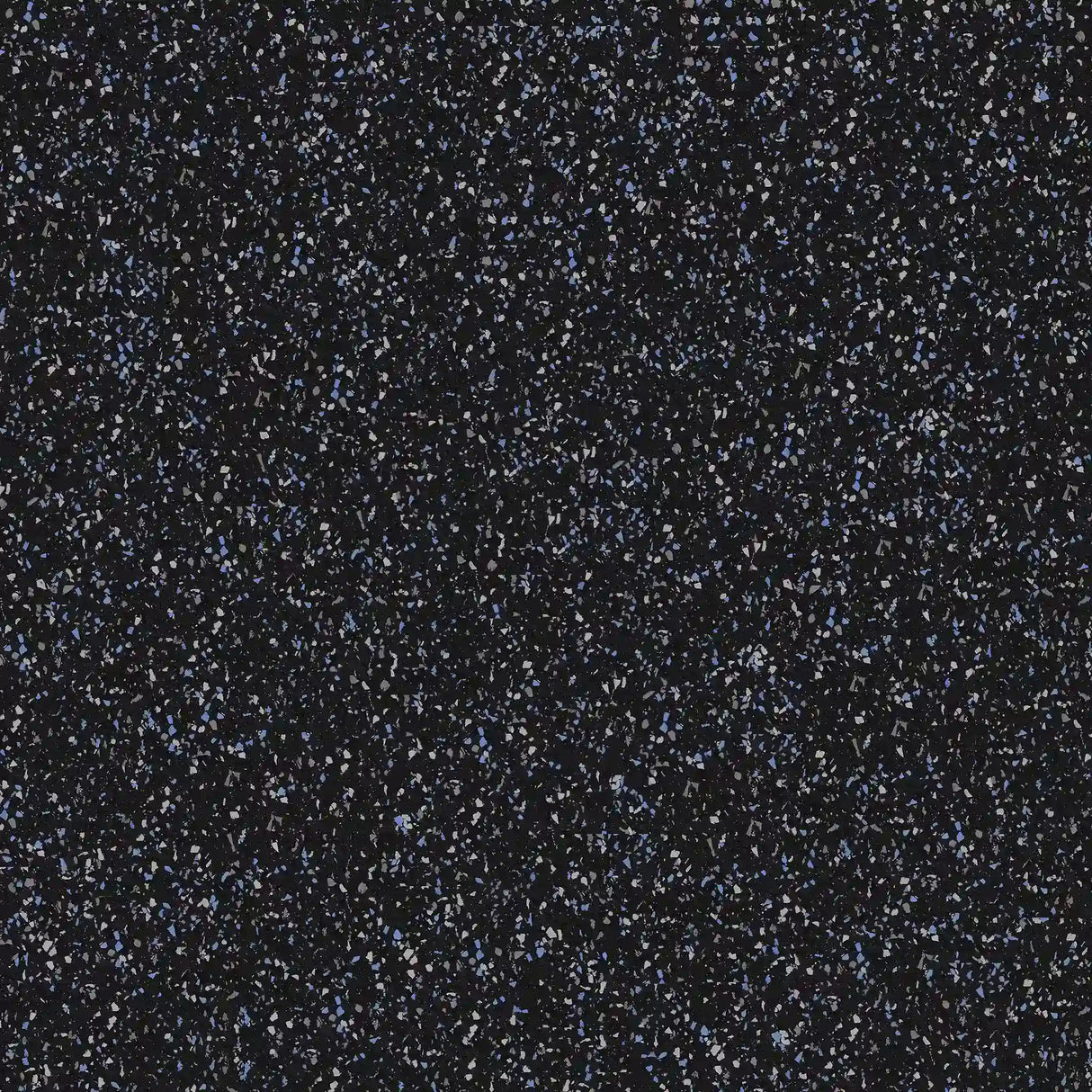 The ECORE Basic Fit Rubber Roll - 8mm Flooring by ECORE Athletic features a dense field of tiny white and light blue specks on a black surface, evoking the look of a star-filled night sky or galaxy.