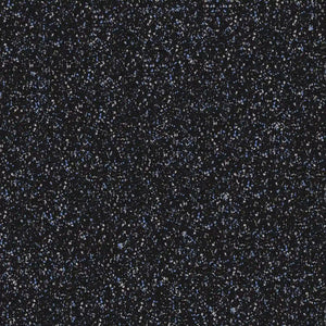 The ECORE Basic Fit Rubber Roll - 8mm Flooring by ECORE Athletic features a dense field of tiny white and light blue specks on a black surface, evoking the look of a star-filled night sky or galaxy.