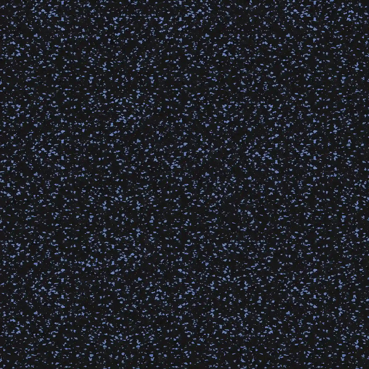 The ECORE Athletic Basic Fit Rubber Roll - 8mm Flooring features a black background with scattered blue specks, resembling a starry night sky or confetti.