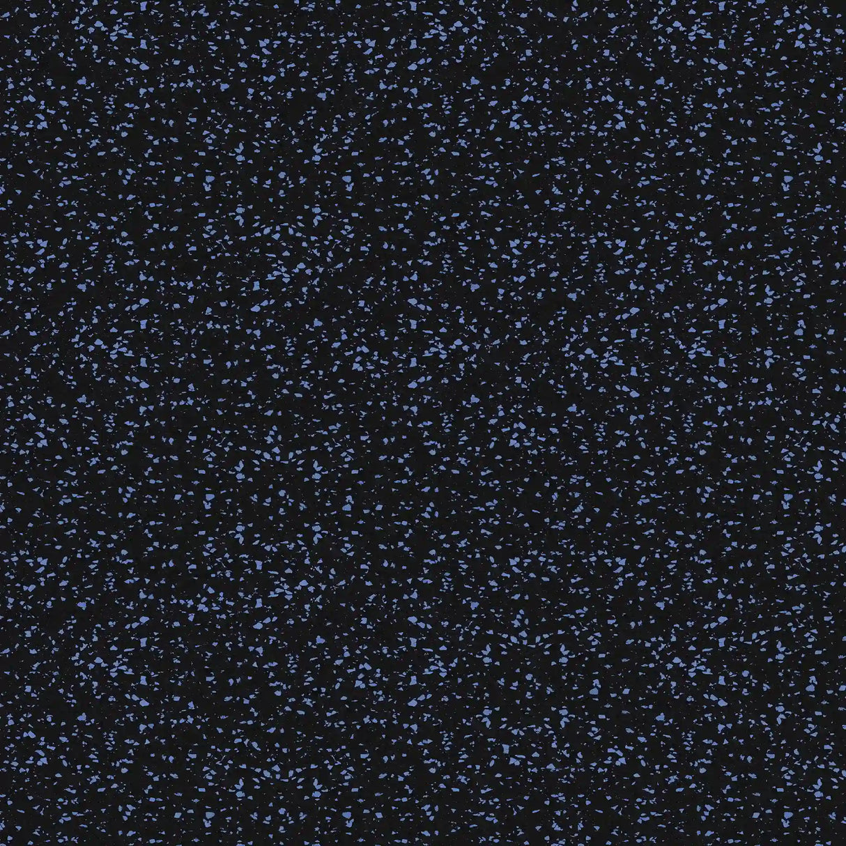 The ECORE Performance Rally Rubber Roll - 14.5mm Flooring by ECORE Athletic features a black surface dotted with small blue specks, evoking the look of a starry night sky or scattered confetti.