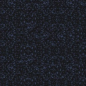 The ECORE Performance Motivate Plus Rubber Roll - 10.5mm Flooring by ECORE Athletic features a black background with scattered blue speckles, resembling a starry night sky or abstract pattern.