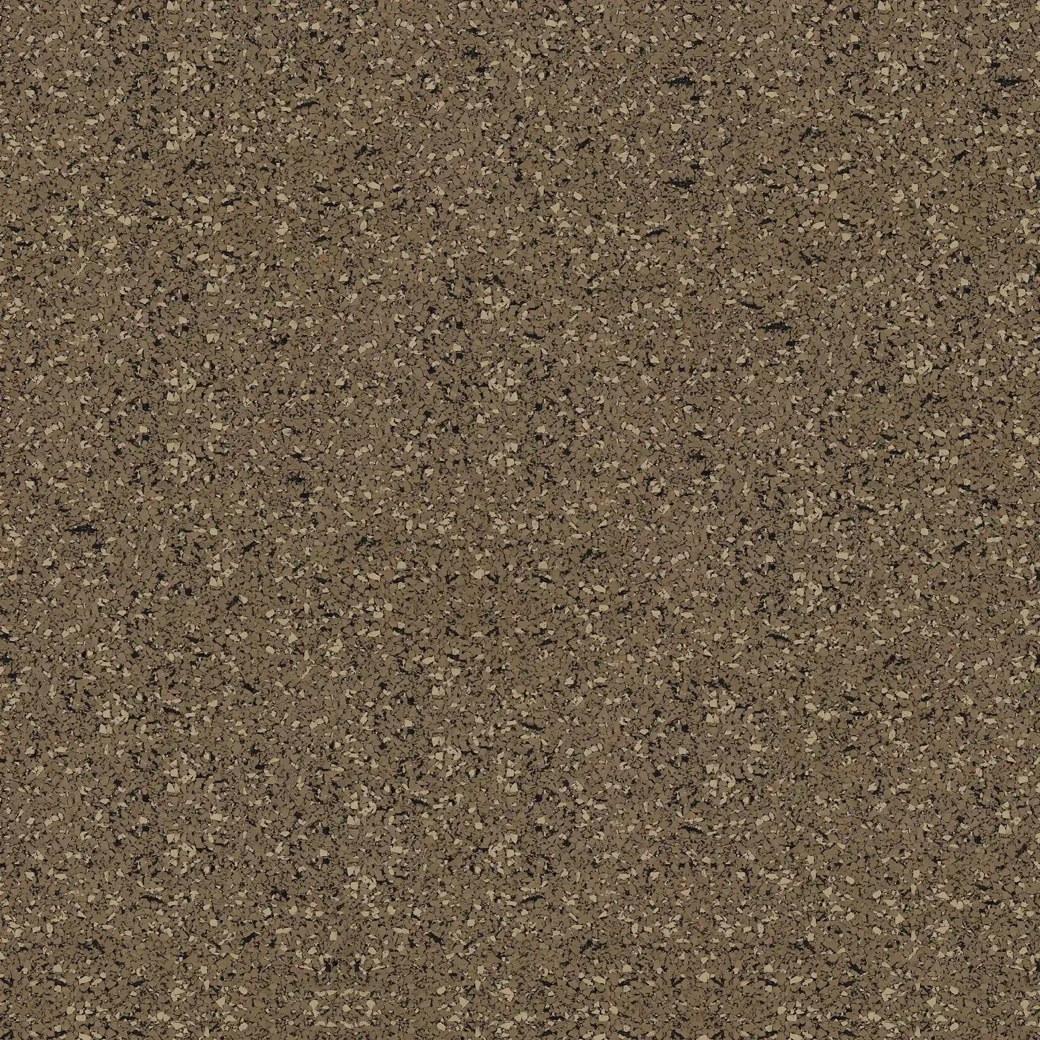Close-up of ECORE Athletic’s Performance Motivate Plus Rubber Roll - 10.5mm Flooring, showing a dense, evenly distributed brown and tan speckled pattern across its textured surface, resembling stone or granite.
