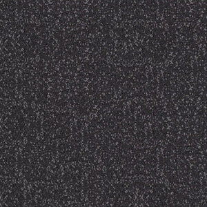 Close-up of ECORE Performance Beast Rubber Roll - 10.5mm Flooring by ECORE Athletic shows a dark, textured surface with small, irregularly shaped stones for a rough, speckled gray and black pattern.