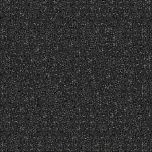 Close-up of ECORE Athletic's Performance Rally Rubber Roll - 14.5mm Flooring, featuring a black and dark gray speckled surface with a rough texture and visible embedded granules.