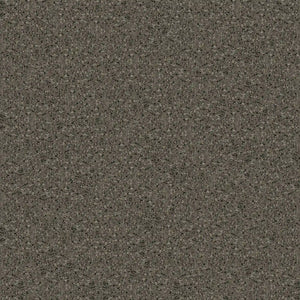 A close-up of ECORE Athletic’s Performance Beast Rubber Roll - 10.5mm Flooring shows a speckled gray and brown, grainy texture resembling stone or concrete.