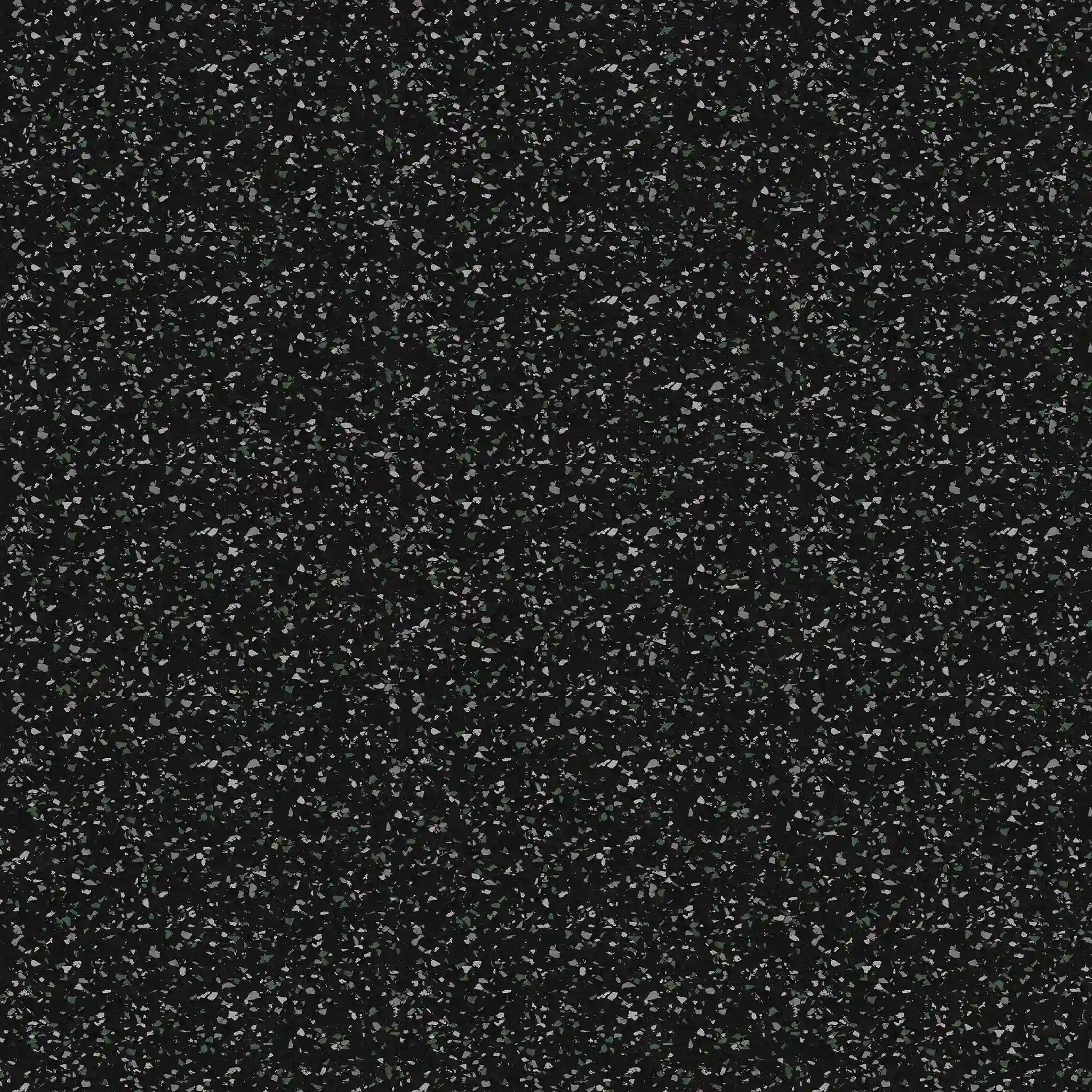 ECORE Athletic’s ECORE Basic Fit Rubber Roll - 8mm Flooring features a black background with white and gray speckles, similar to static noise or TV static.