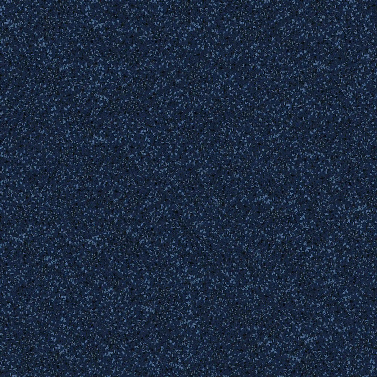 The ECORE Athletic Performance Motivate Plus Rubber Roll - 10.5mm flooring features a dark blue background with small, irregular light blue speckles, giving it a starry or grainy textured appearance throughout.