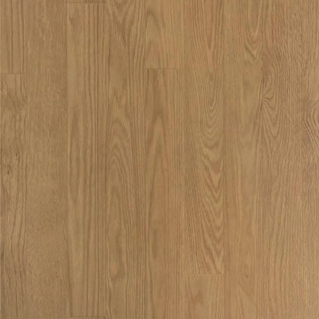 A close-up view of ECORE Baller Motivate Laminate Roll - 7mm Class 1 Flooring by ECORE Athletic, featuring light brown wooden tones with a natural grain pattern and smooth finish.