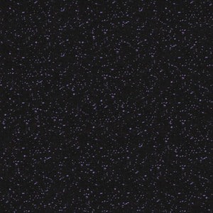 The ECORE Athletic Basic Fit Rubber Roll - 8mm Flooring features a dark background with many small, scattered light purple dots, creating a look similar to a starry night sky.