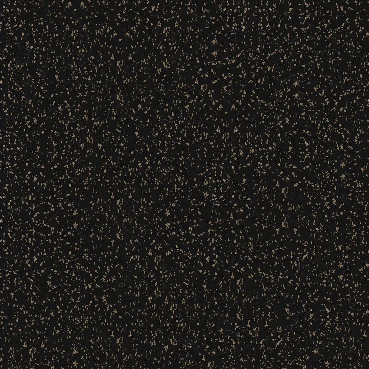 The ECORE Performance Rally Rubber Roll - 14.5mm Flooring by ECORE Athletic features a black surface with small flecks of beige and brown, creating a speckled terrazzo-inspired pattern.