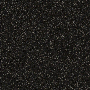 The ECORE Athletic Basic Fit Rubber Roll - 8mm Flooring features a black surface with countless small, evenly spaced white and yellow specks, resembling a starry night sky or static noise pattern.
