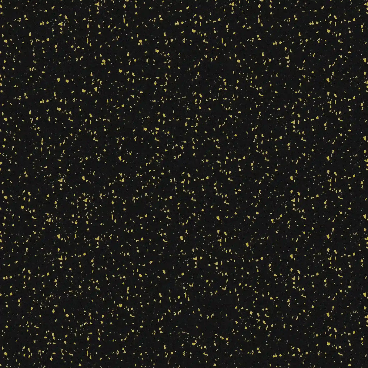 The ECORE Athletic Basic Fit Rubber Roll - 8mm features a black surface with numerous small, randomly scattered yellow specks, giving it a starry night or speckled appearance.