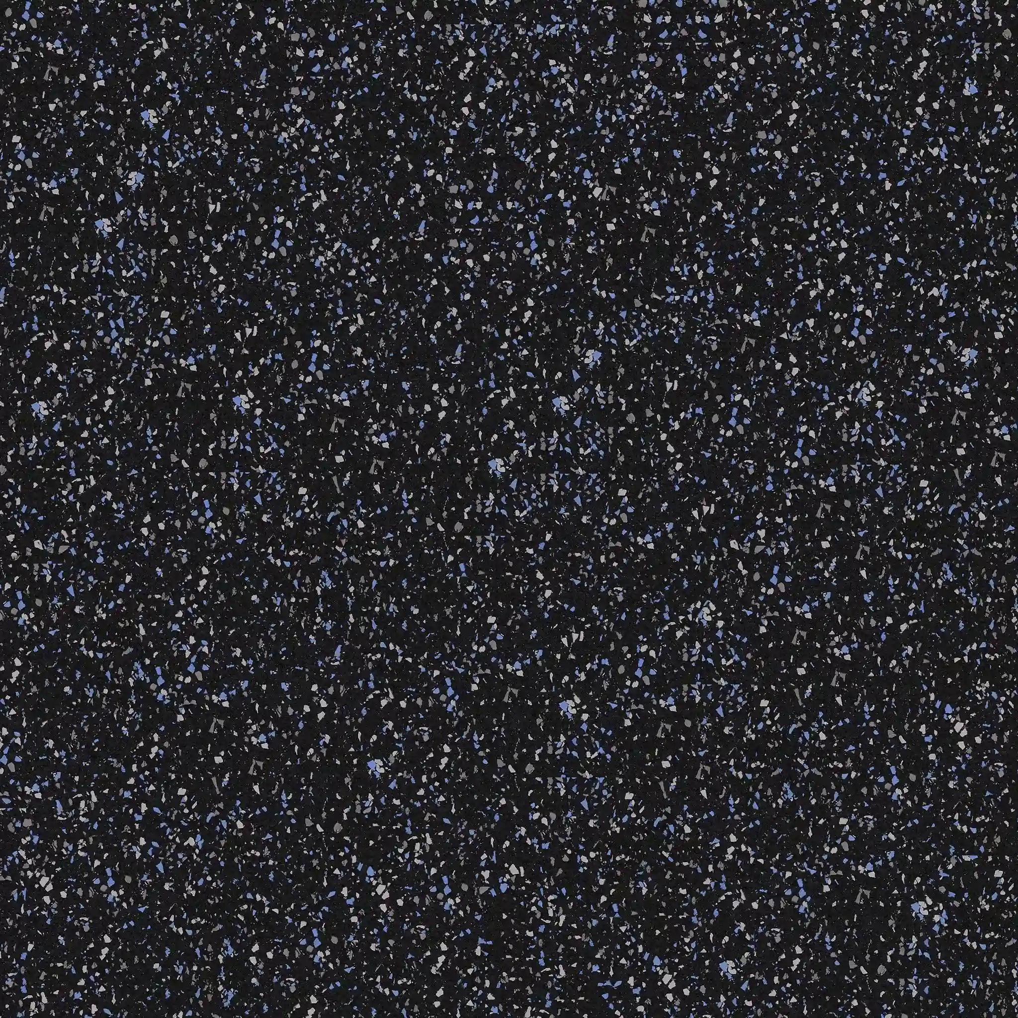 The ECORE Performance Motivate Plus Rubber Roll - 10.5mm Flooring by ECORE Athletic features a dense field of tiny blue, white, and light gray specks on a black background, evoking the look of a star-filled night sky.