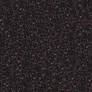 The ECORE Performance UltraTile - 1" Rubber Tile by ECORE Athletic features a black surface with evenly distributed small red, white, and gray flecks, creating a speckled pattern reminiscent of gym flooring or terrazzo texture.