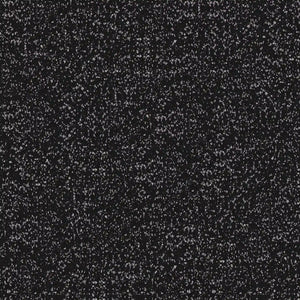 The ECORE Athletic Performance Motivate Plus Rubber Roll - 10.5mm Flooring features a black base with numerous small white specks scattered across its surface, reminiscent of static noise or a starry night sky.