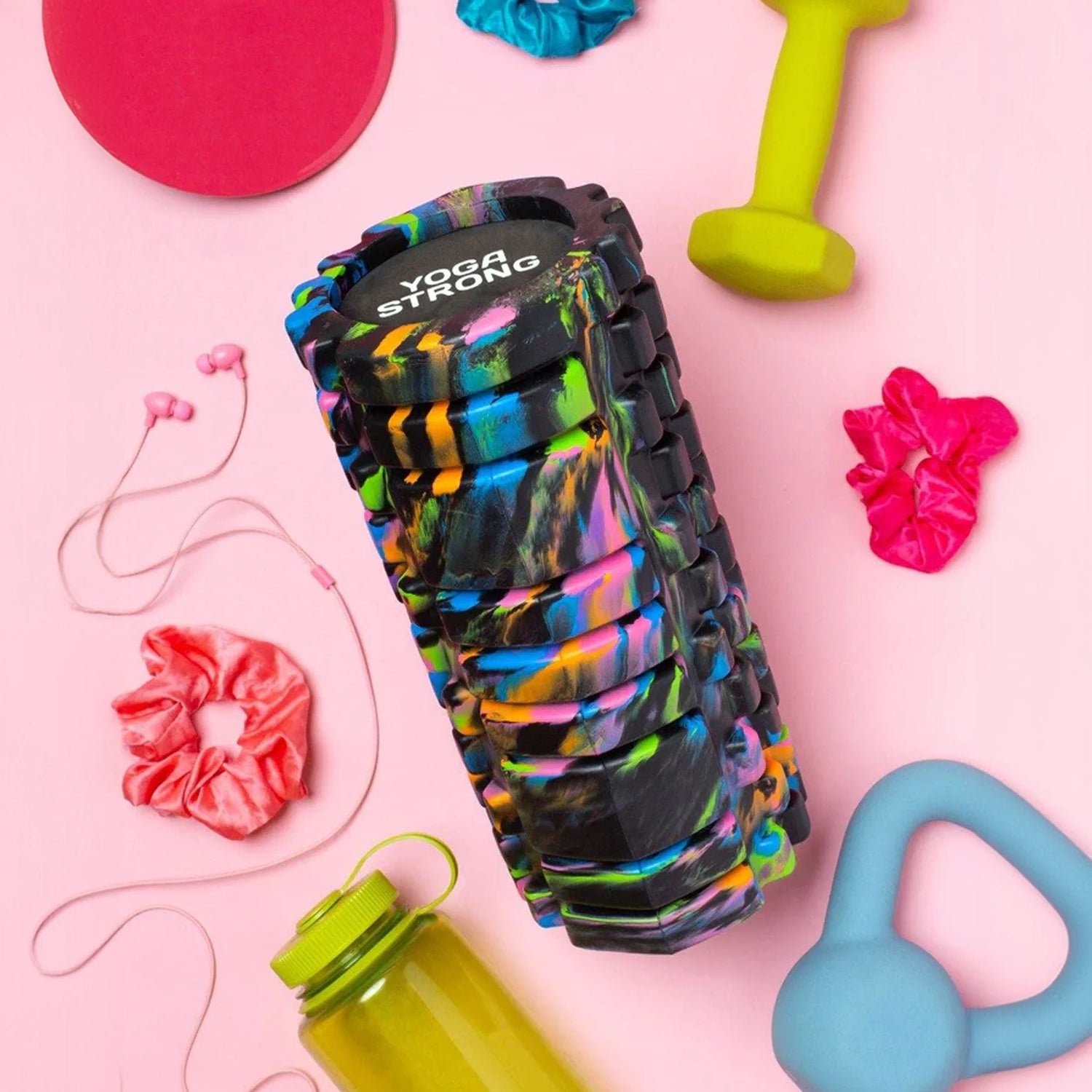 Multi-color tie dye short foam roller