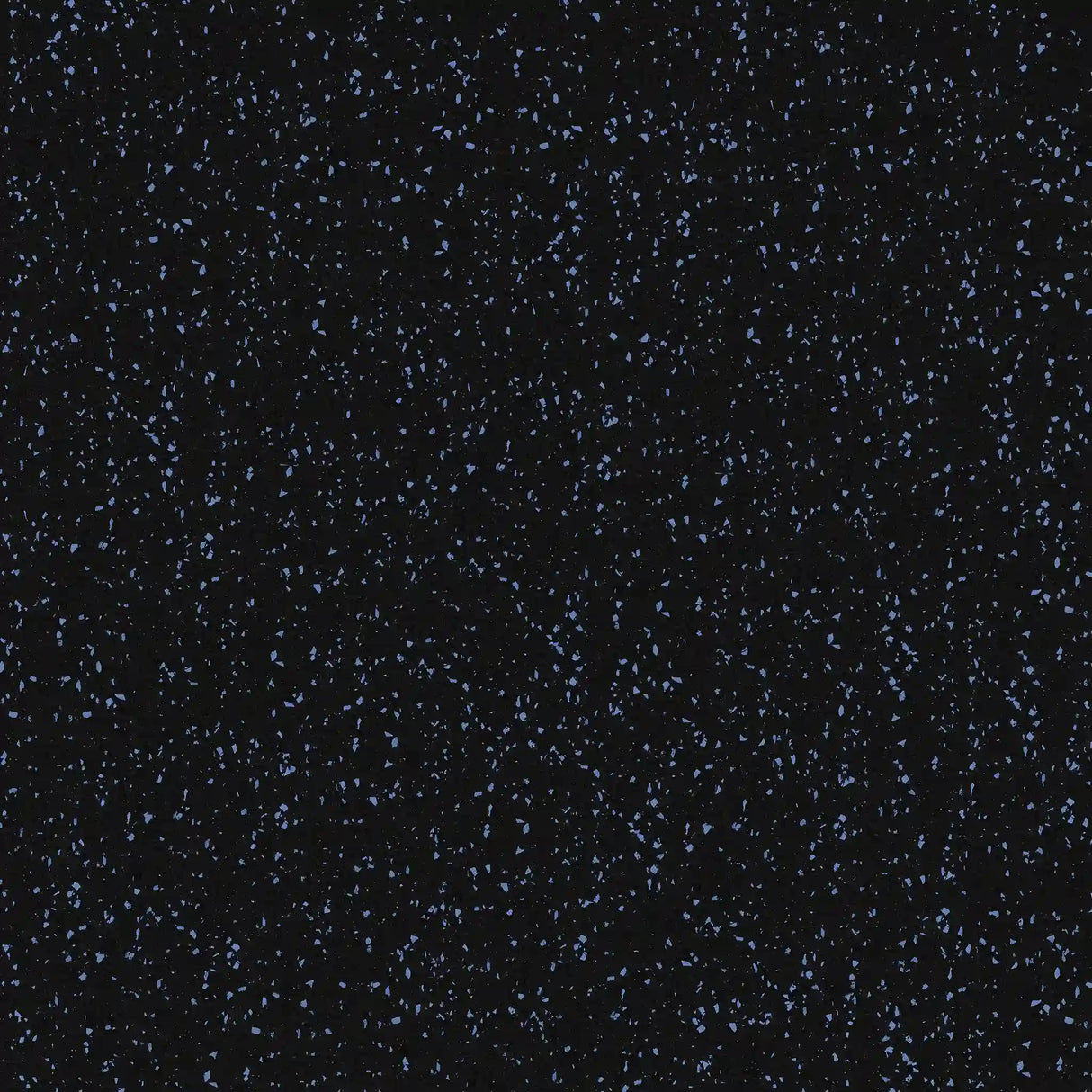 The ECORE Rubber Floor Tiles - 8mm Interlocking by ECORE Athletic feature a dark black base scattered with irregular blue flecks, evoking the look of a starry night sky or a cosmic scene.