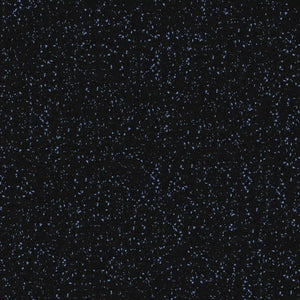 The ECORE Rubber Floor Tiles - 8mm Interlocking by ECORE Athletic feature a dark black base scattered with irregular blue flecks, evoking the look of a starry night sky or a cosmic scene.