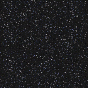 The ECORE Athletic Rubber Floor Tiles - 8mm Interlocking feature a black base with hundreds of white and blue flecks, creating a starry sky effect reminiscent of outer space.