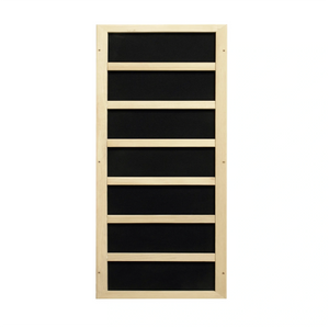 Dynamic Avila FAR Infrared Sauna in Canadian Hemlock, featuring low EMF heating panels, chromotherapy lighting, Bluetooth sound, and compact design for 1-2 people, ensuring safe, easy installation with a five-year warranty.