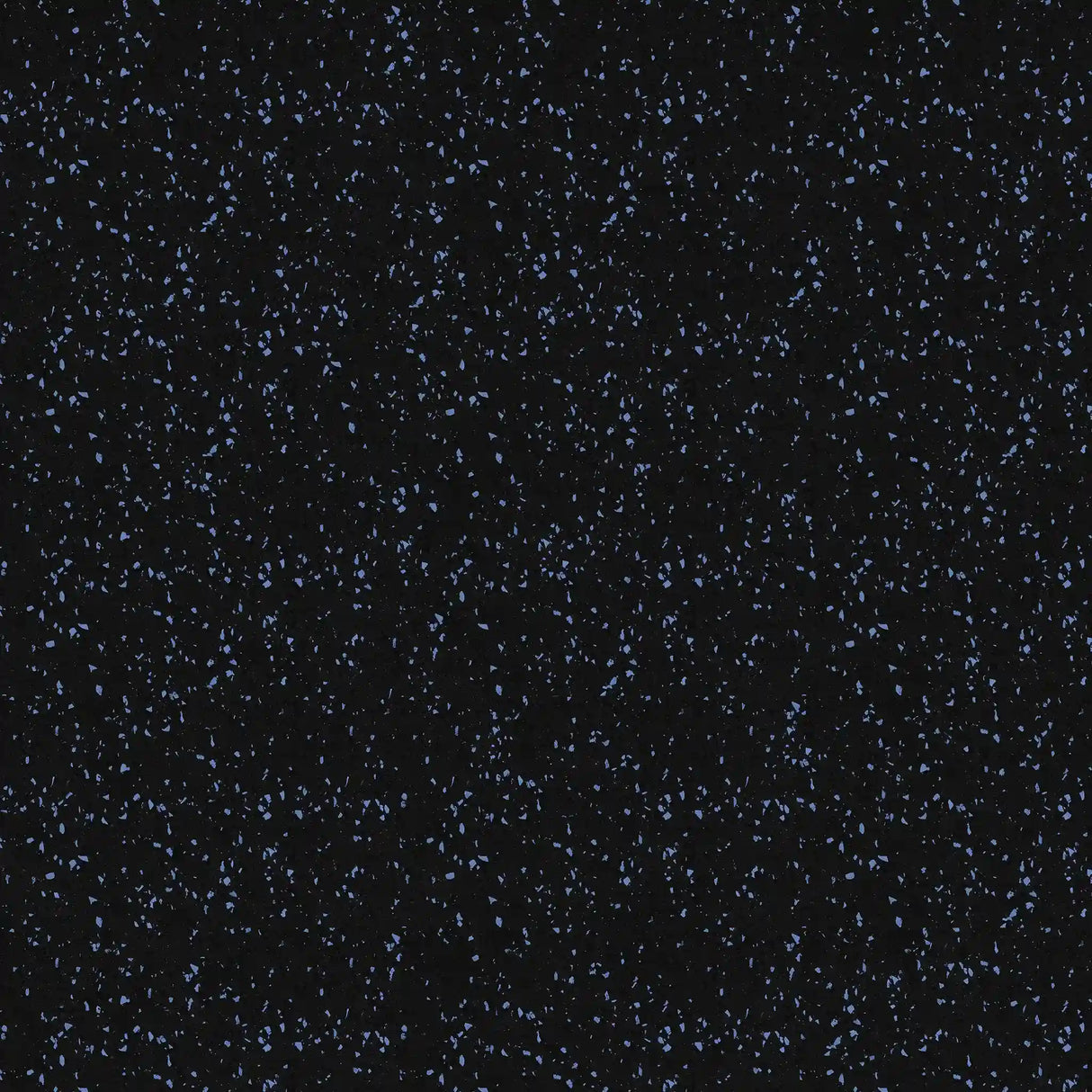 The ECORE Athletic Basic Fit Rubber Roll - 9mm Flooring features a black surface with scattered blue specks, creating a starry night sky effect.