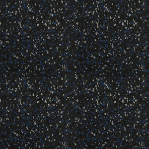 The ECORE Blade Rubber Roll - 9mm Flooring by ECORE Athletic features a dark speckled surface with scattered small blue, gray, and white flecks, resembling terrazzo or rubber gym flooring for a textured look.