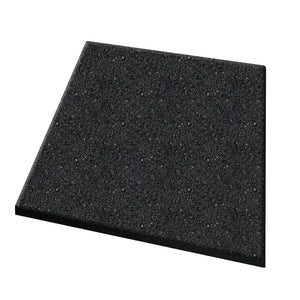 The ECORE PlayGuard Rubber Tile - 2.5" Playground Flooring by ECORE Athletic is a single, square black tile with a slightly textured surface, displayed against a white background.