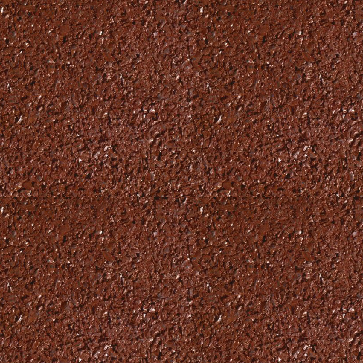 Close-up of ECORE PlayGuard Rubber Tile - 2.5" Playground Flooring by ECORE Athletic, featuring a rough, textured brown surface with small bumps and irregularities that create a natural, uneven pattern throughout.